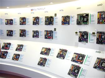A selection of the motherboards ECS is displaying at Computex Taipei 2007
