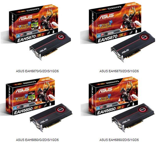 Asustek Radeon HD 5800 series graphics cards