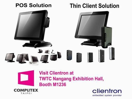 Clientron will exhibit its latest Zero/Thin Client and POS solutions at Computex Taipei 2013