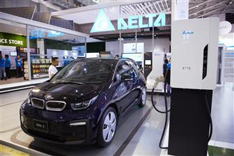 A EV power charging station developed by Delta Electronics