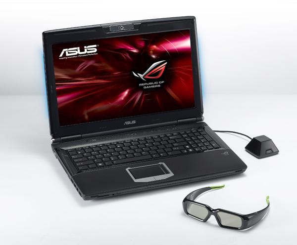 Asustek notebook featuring Nvidia 3D Vision technology