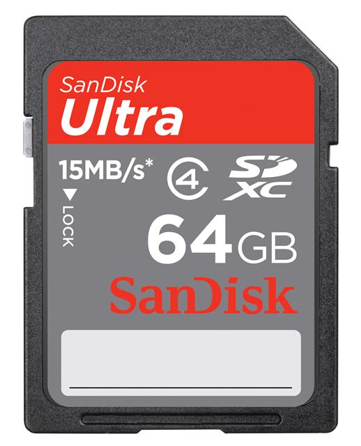 SanDisk shipping 64GB SDXC card
