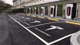 A power charging station establsihed by Teco for Tesla Model S in Taipei