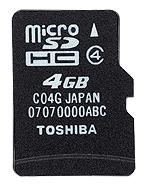 Toshiba 4GB microSDHC card
