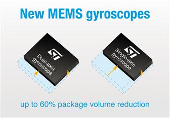STMicroelectronics newest single-axis and two-axis MEMS gyroscopes