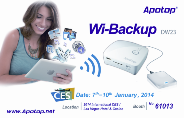 Apotop to showcase its app-enabled portable multifunctional Wi-Fi devices at CES 2014