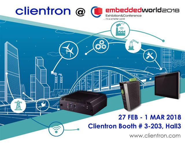 Clientron to exhibit its latest embedded computing and intelligent solutions at Embedded World 2018