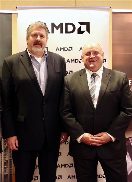Steve Longoria (left), CVP Sales, and Stephen Turnbull (right), Director of Product Marketing, AMD Datacenter and Embedded Solutions Business Group