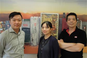 Alfie Yu (left), Yvonne Chen (center) and Alex Tsai (right), Mean Well executives