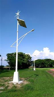 A PV- and wind-power LED street lamp