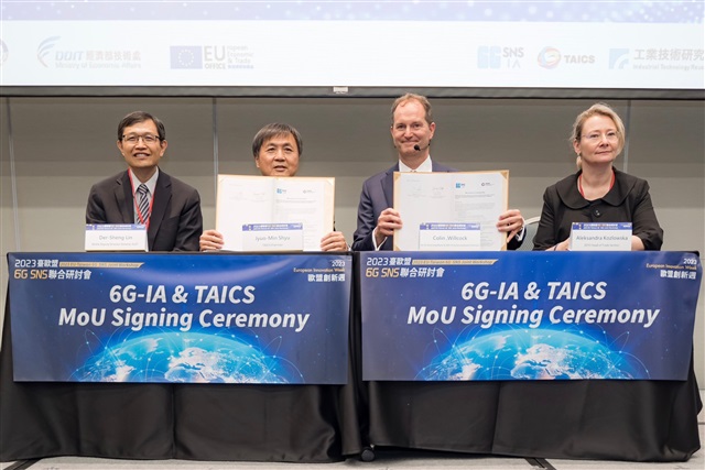 6G-IA and TAICS signed a MoU to start 6G collaboration on research and standards under the witness of EETO and MOEA, Taiwan.